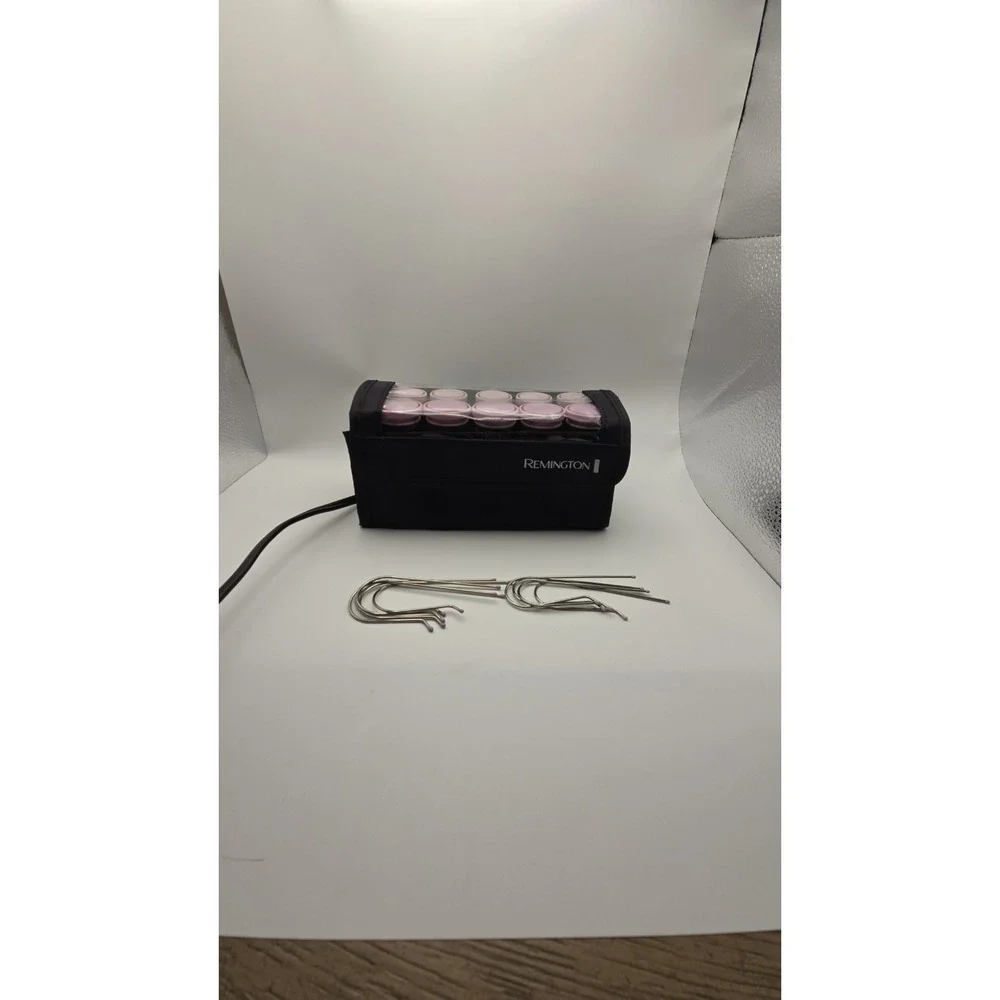 Remington Compact Hot Rollers Ceramic technology Soft Travel Case w/clips Works!